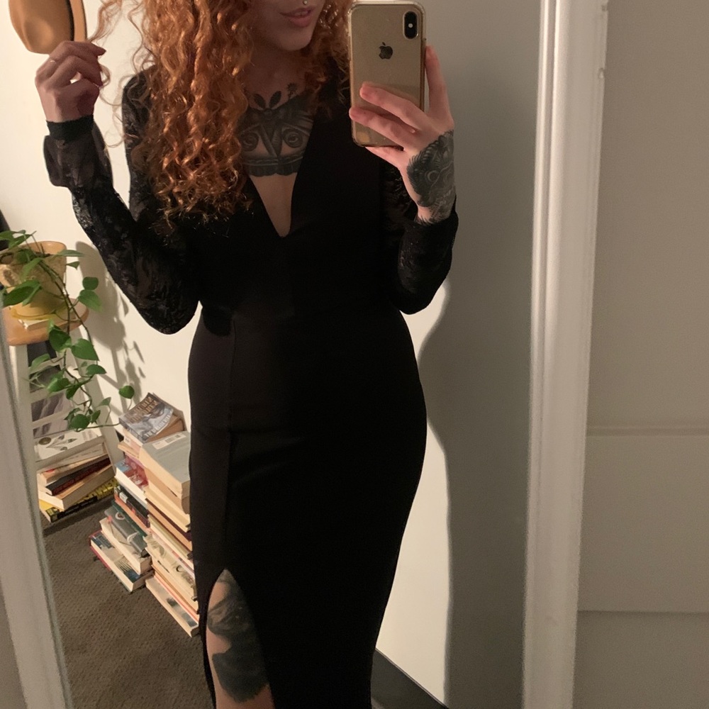 Fashion Nova Thrilling Romance Black Maxi Dress